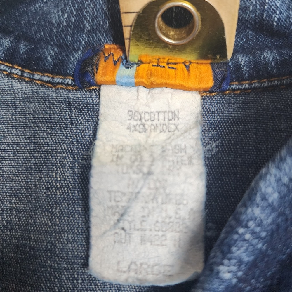 Monteau Denim Jacket Womens Large Blue Stretch Jean Button Front Made USA - Picture 5 of 10